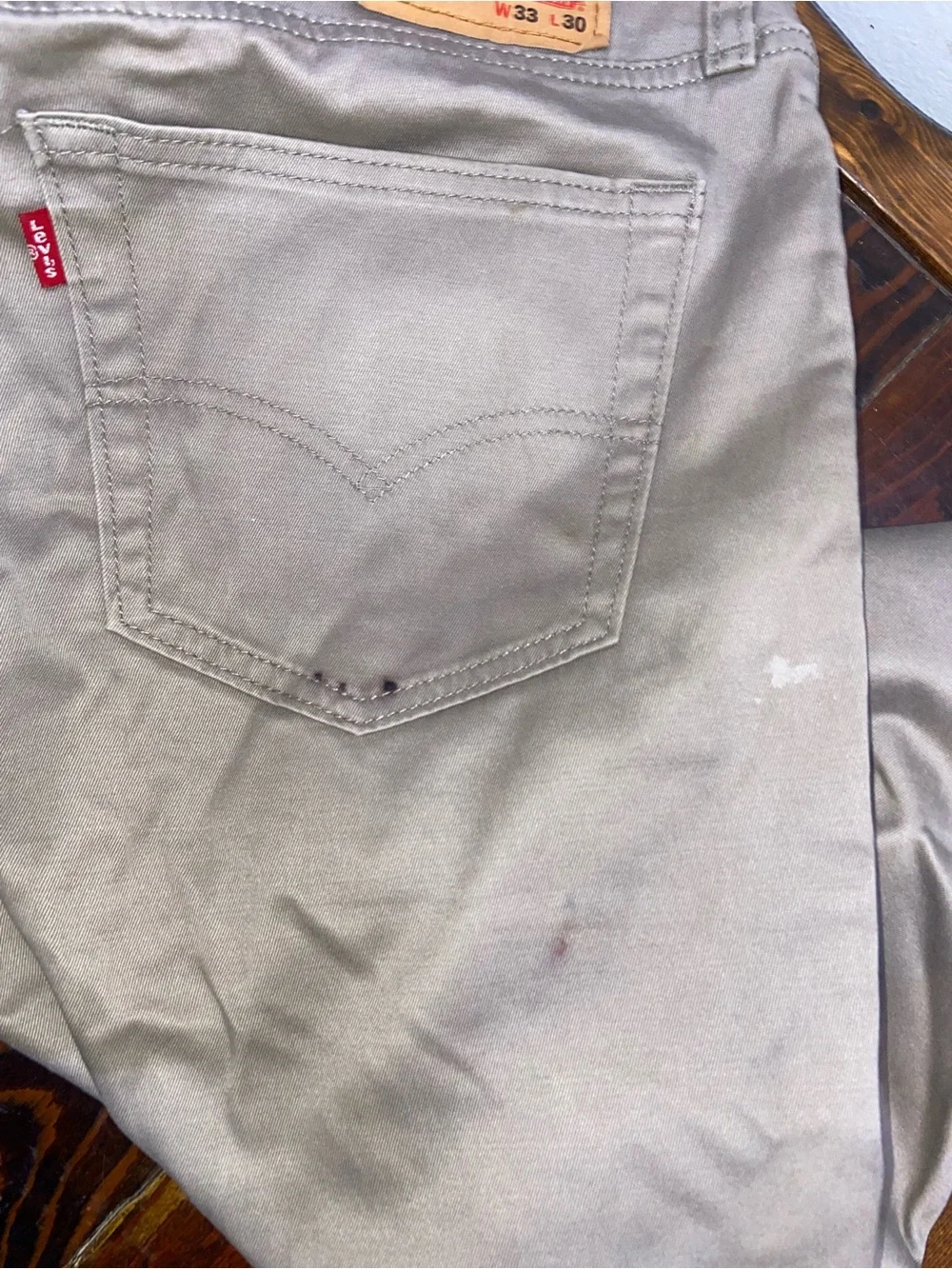 Levi Strauss Vintage Grunge Durable Classic Straight-Leg Chino‎ Pants in Khaki